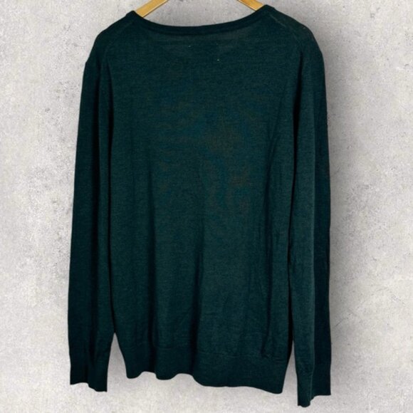 NWT Samsoe 100% Merino Wool Green Crew Neck Lightweight Sweater Mens Size XL New - Picture 3 of 15